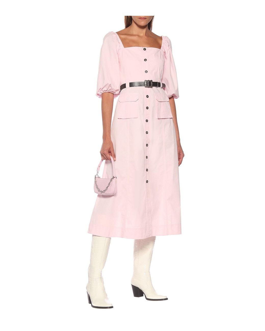 Ganni Cotton-blend Ripstop Midi Dress 