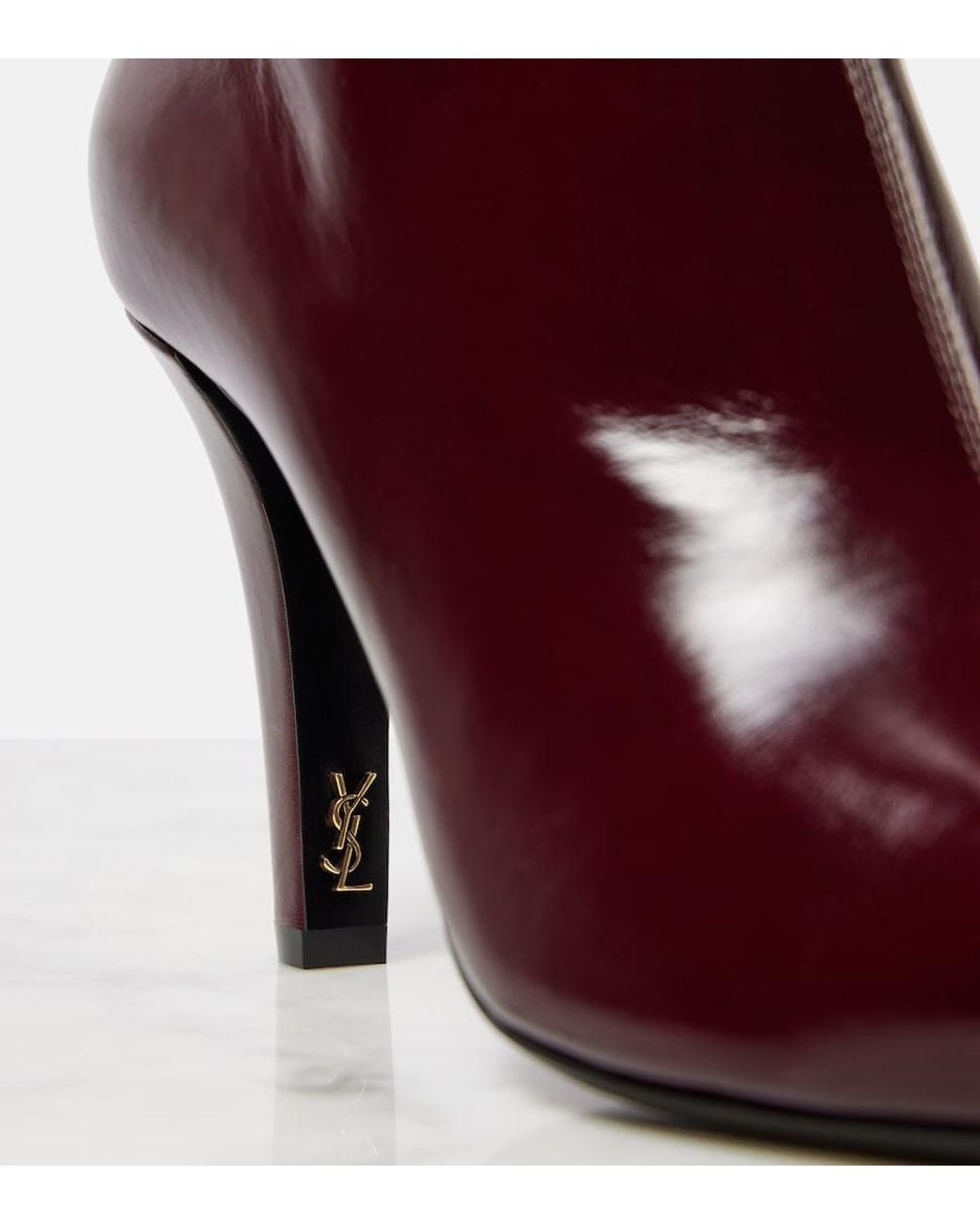 Saint Laurent Purple Jill 95 Leather Ankle Boots