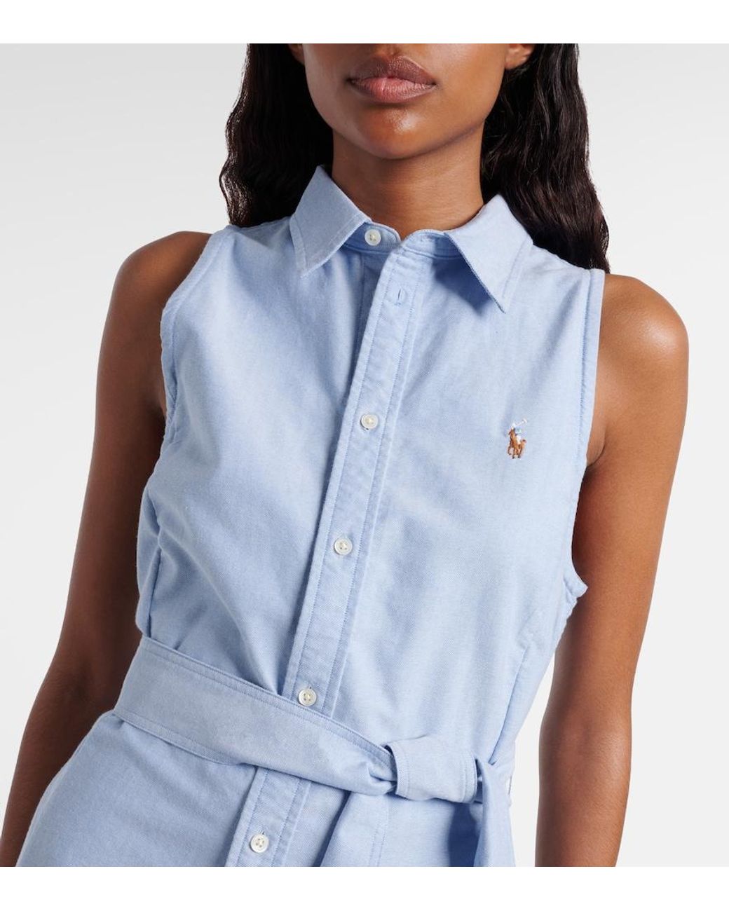 Polo Ralph Lauren Blue Cotton Shirt Dress