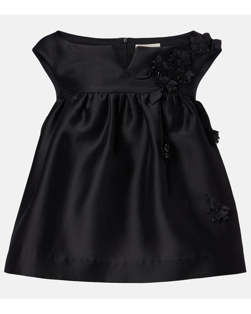 ShuShu/Tong Black Floral-Applique Top