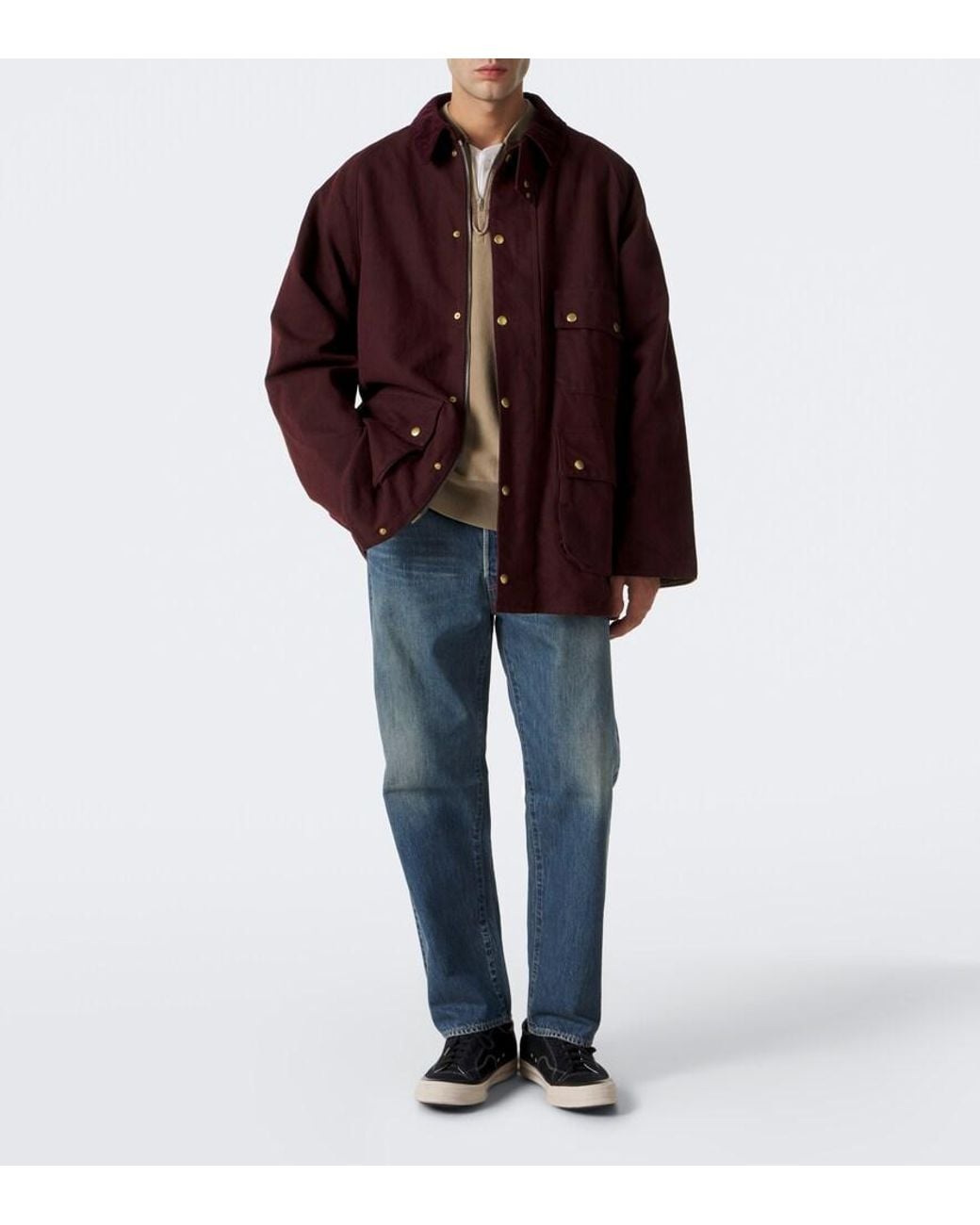 A.PRESSE Natural Cotton Zip-Up Sweater for men