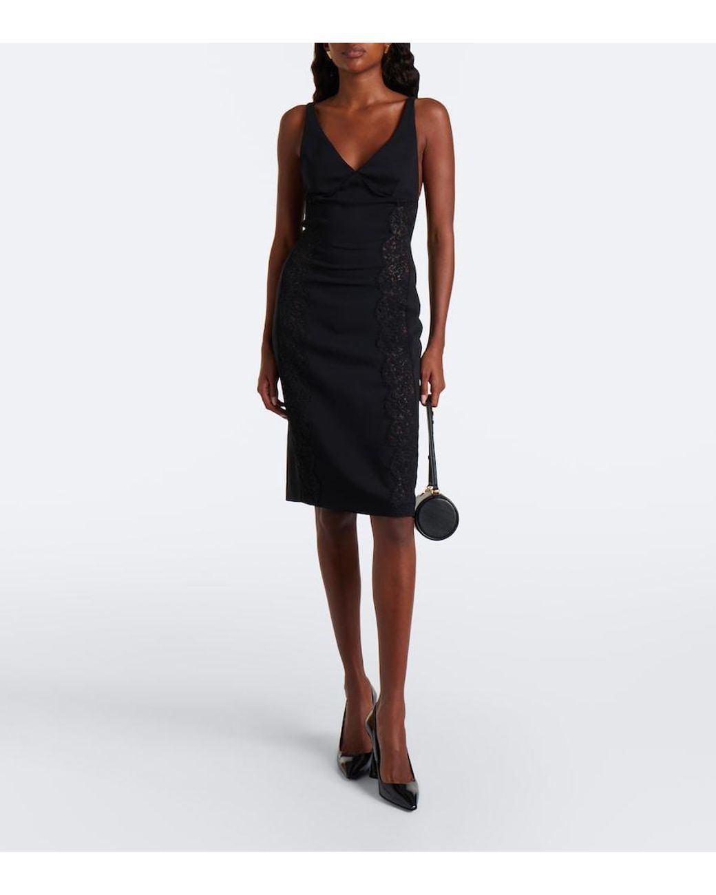 Stella McCartney Black Lace-Trimmed Minidress