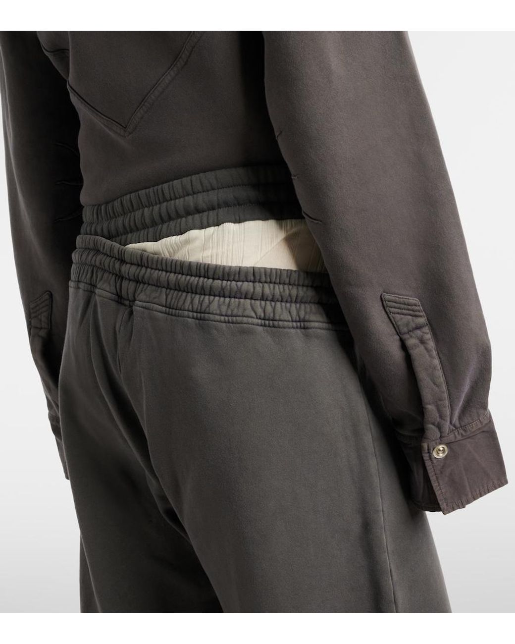 The Attico Gray Cotton Jersey Barrel-Leg Sweatpants