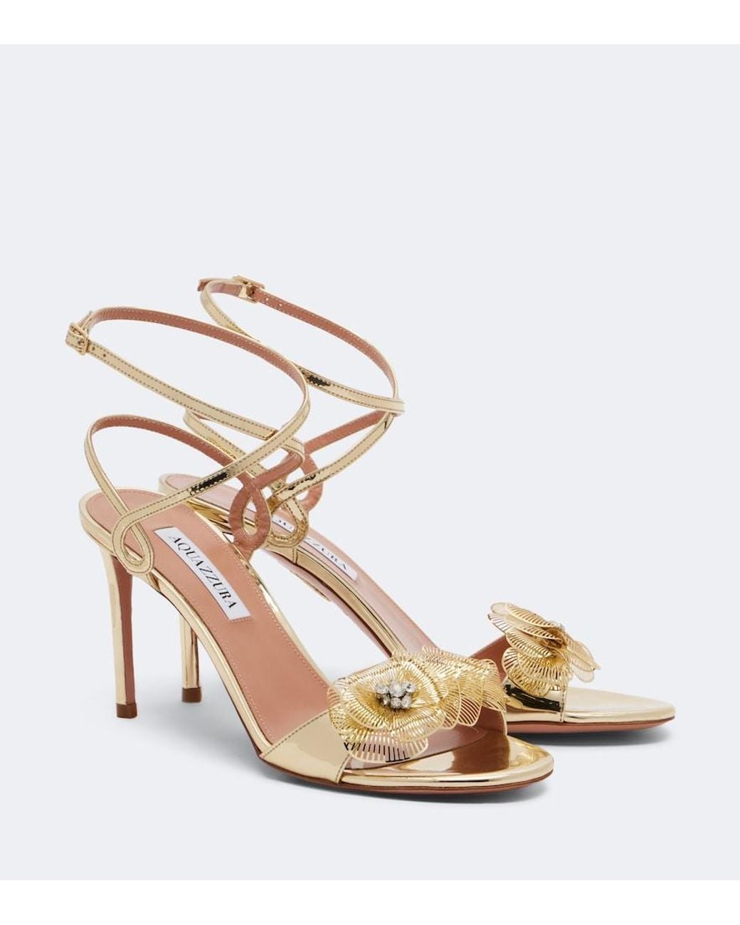 Aquazzura Metallic Flora Mystica Embellished Sandals