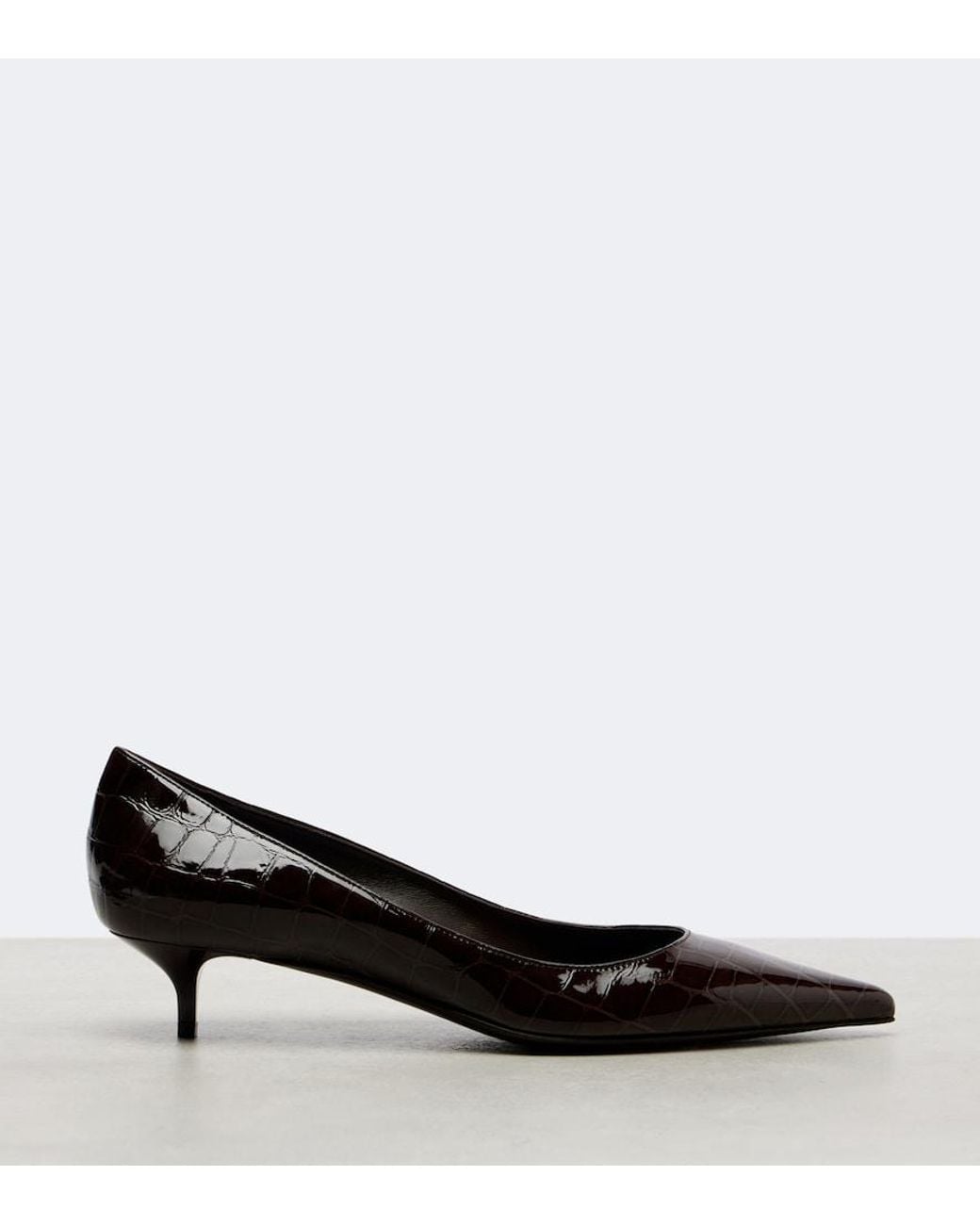 Jimmy Choo Black Amelia 35 Croc-Effect Leather Pumps