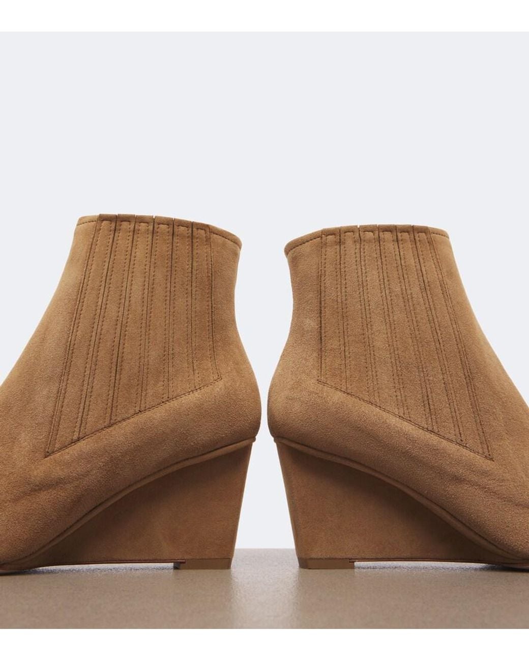 Roger Vivier Brown Belle Vivier Suede Wedge Ankle Boots