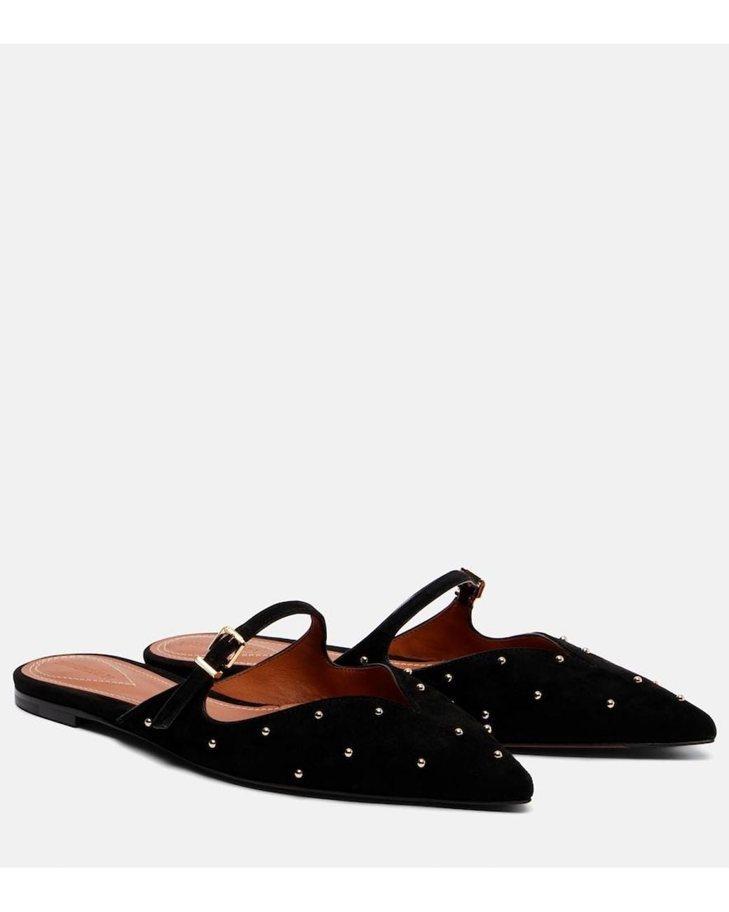 Zimmermann Black Aura Studded Suede Mules