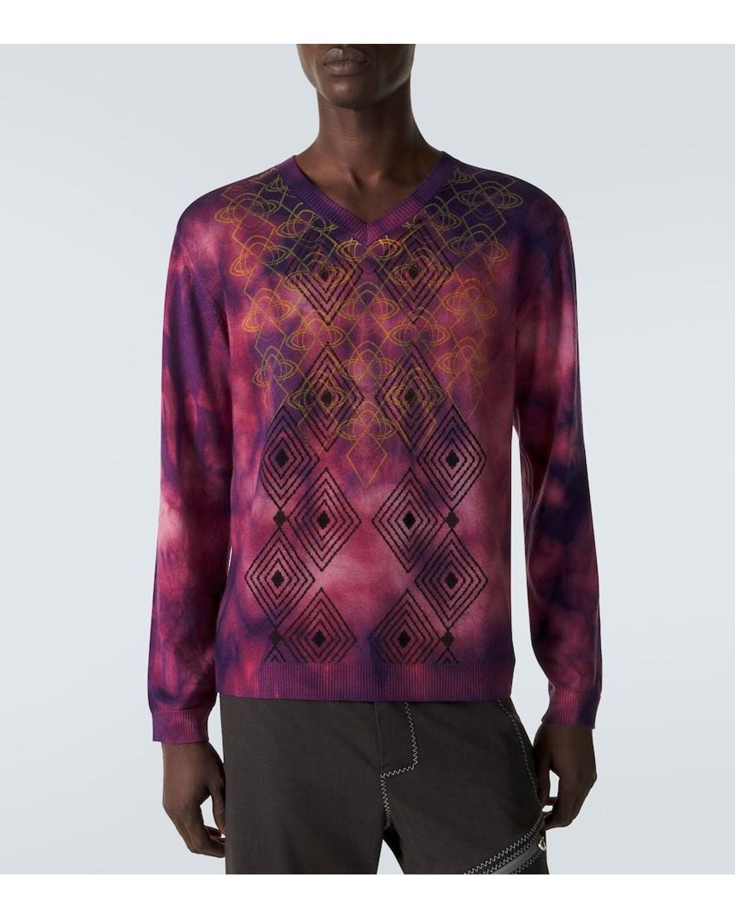 Kiko Kostadinov Purple Hatha Tie-Dye Wool Sweater for men