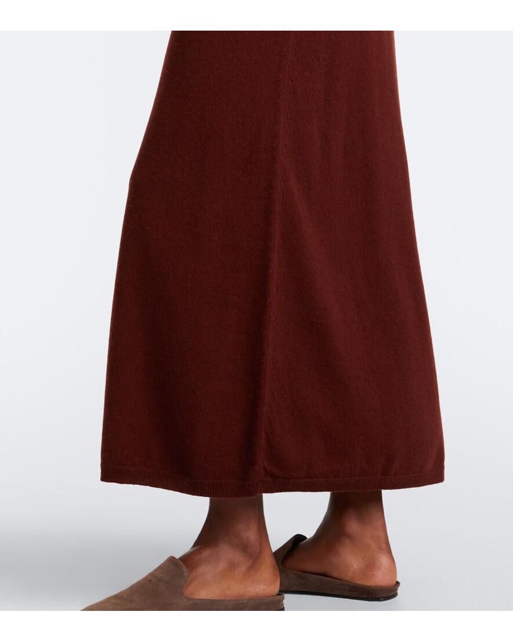 Max Mara Brown Belted Cashmere Maxi Skirt