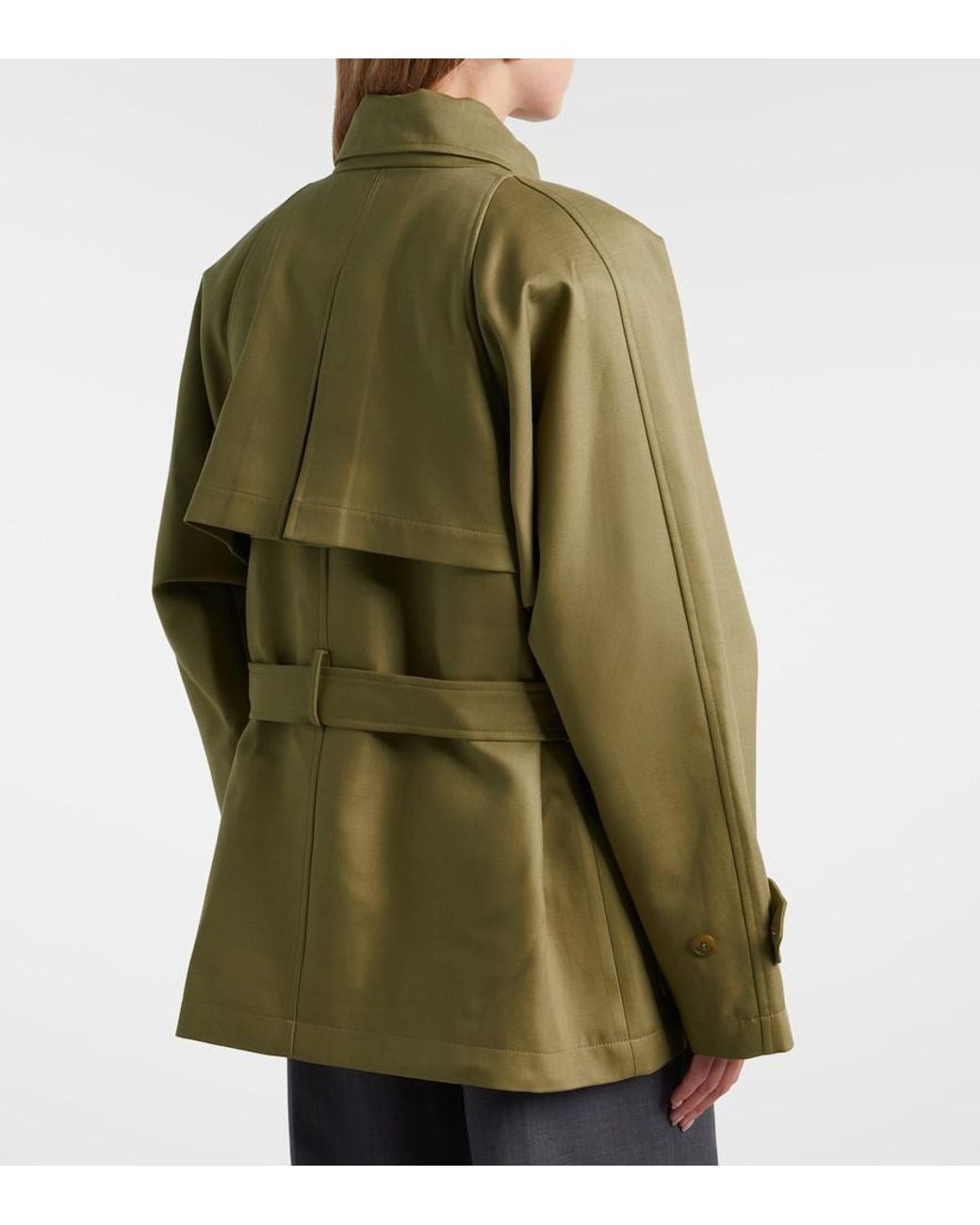 Frankie Shop Green Kelia Belted Padded Jacket