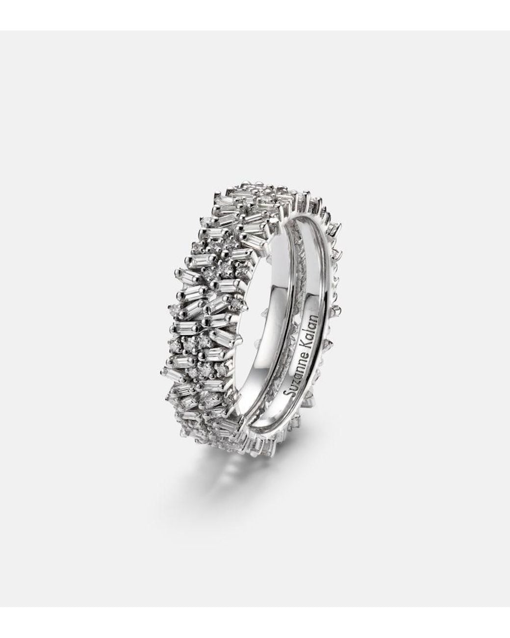 Suzanne Kalan White Icon Mini 18Kt Tech Ring Jackets With Diamonds