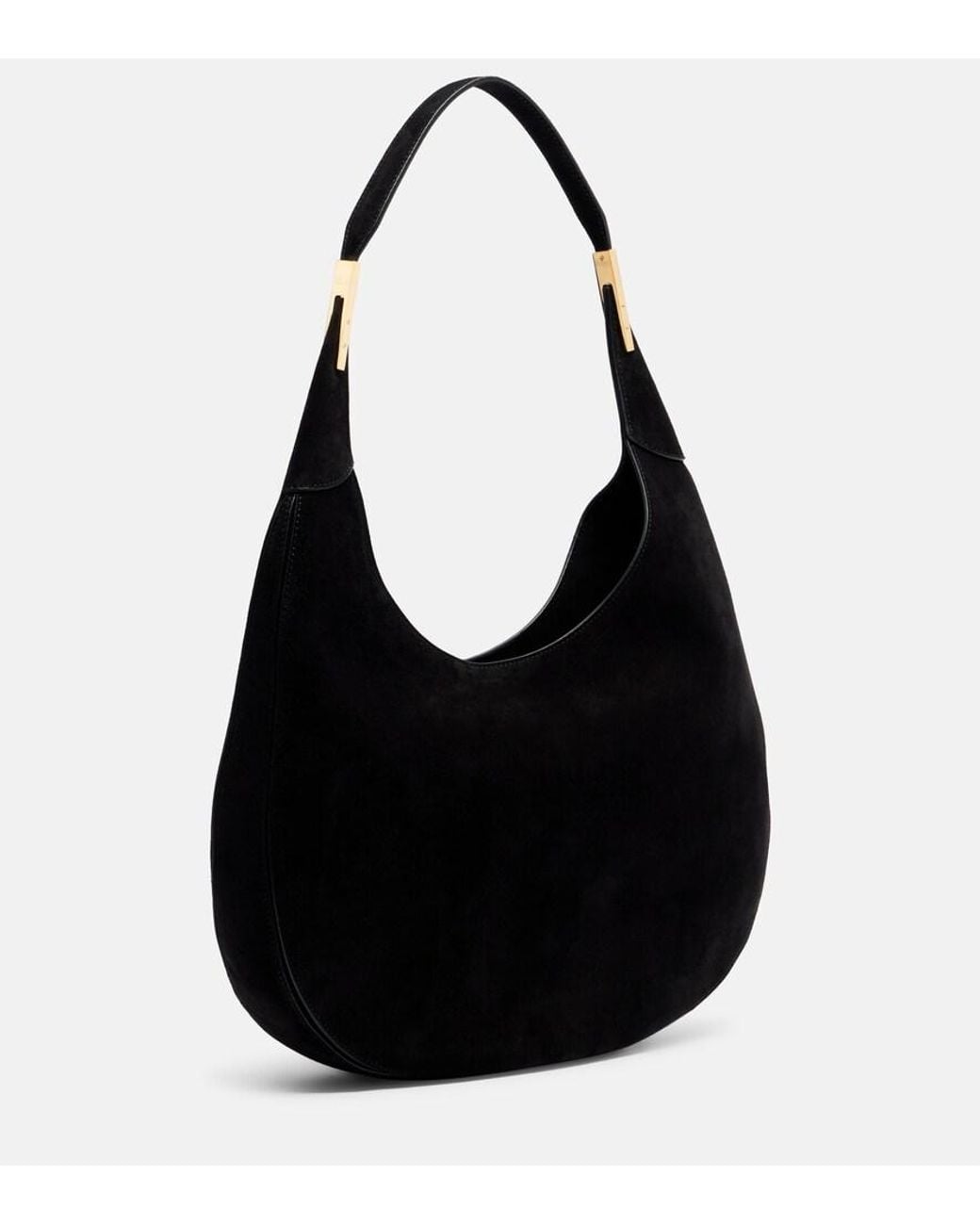 SAVETTE Black Florence Large Suede Shoulder Bag