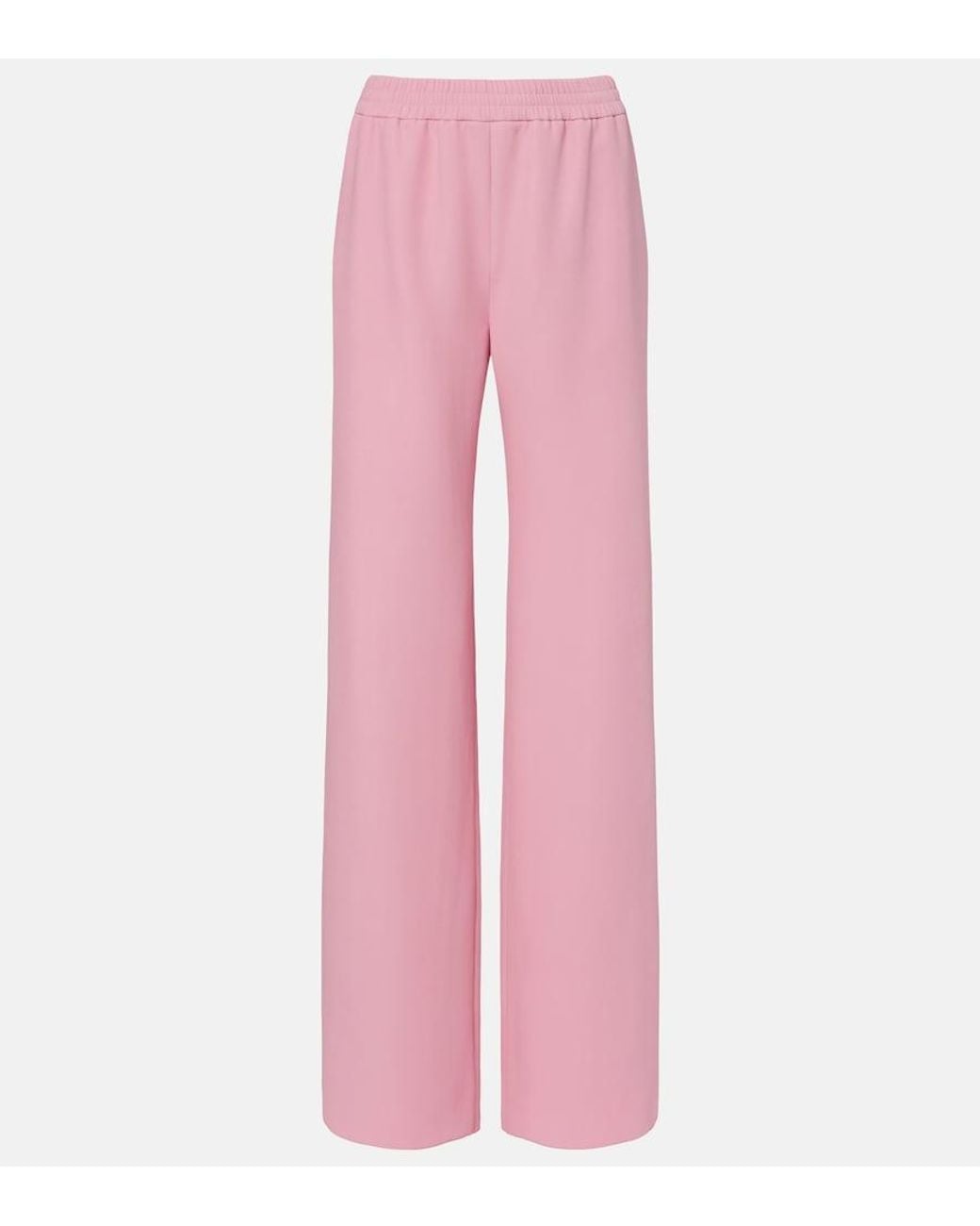 Valentino Garavani Pink Silk Wide-Leg Pants