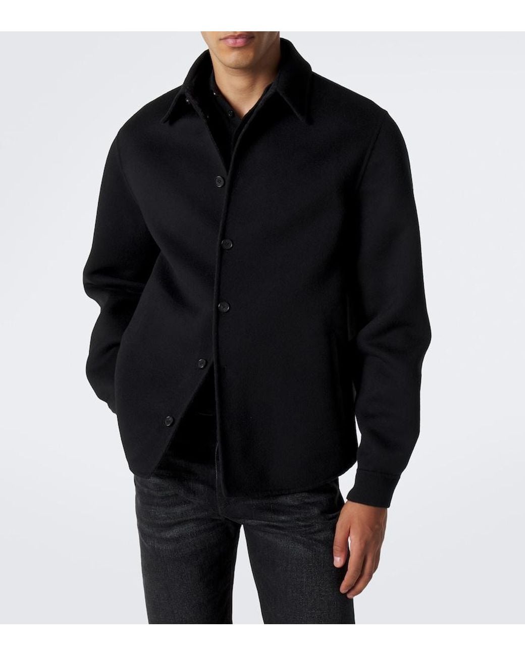 Fendi Black Wool Overshirt for men