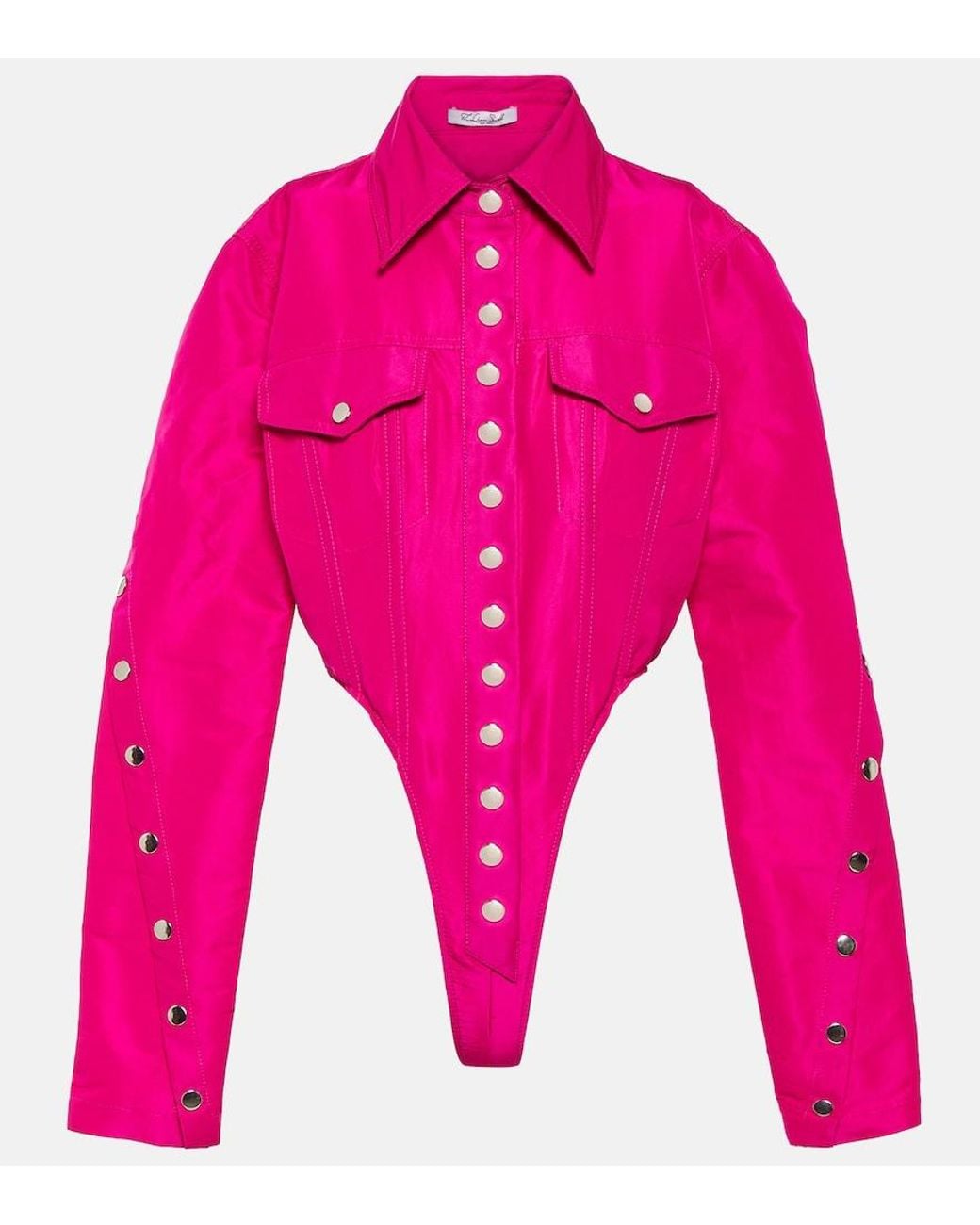 LAQUAN SMITH Pink Satin Corset Top