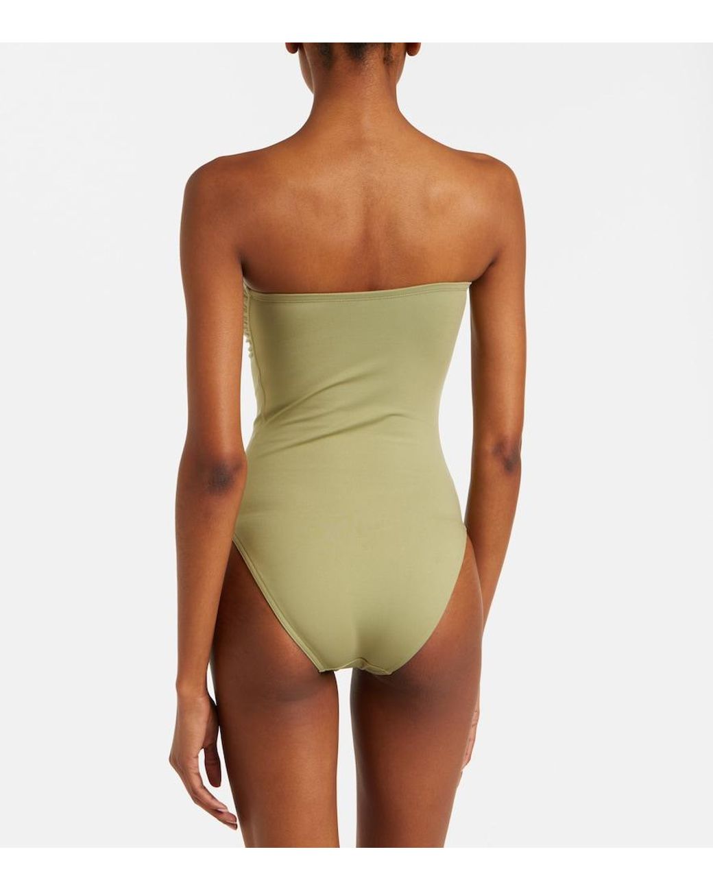 Eres Green Cassiopee Gathered Swimsuit