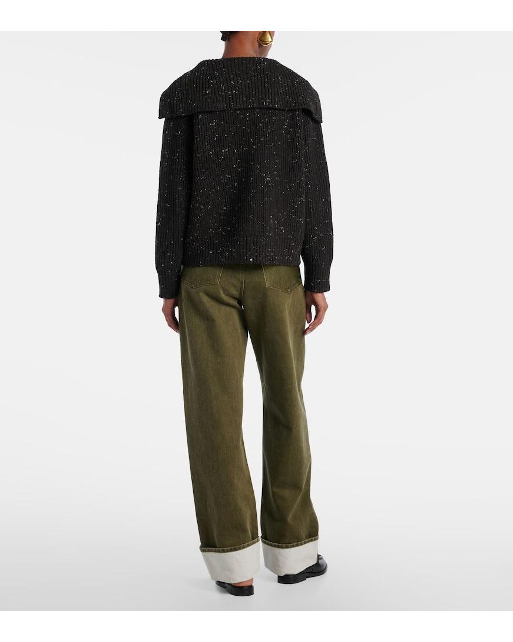 Bottega Veneta Black Ribbed-Knit Wool-Blend Cardigan