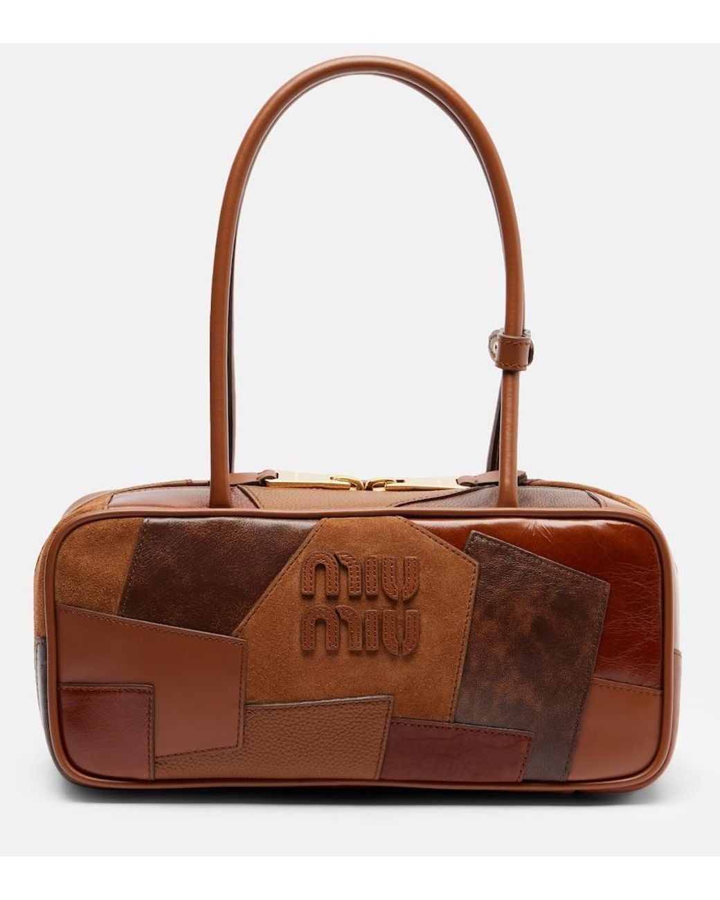 Miu Miu Brown Beau Small Leather Top-Handle Bag