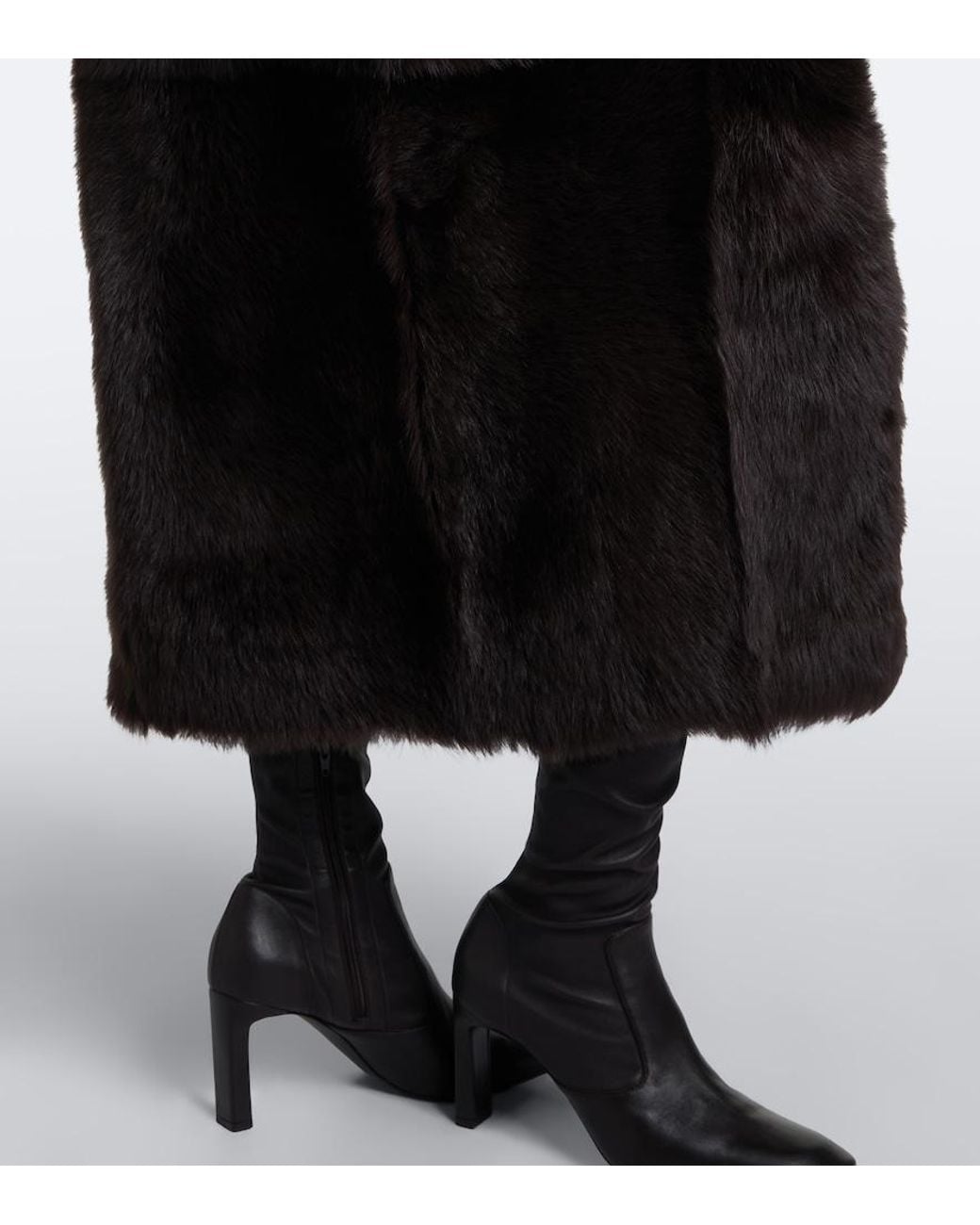 Totême Black Shearling Coat