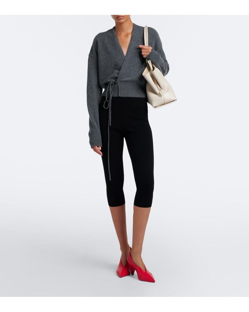 Extreme Cashmere Gray N°516 Ella Cashmere-Blend Wrap Cardigan