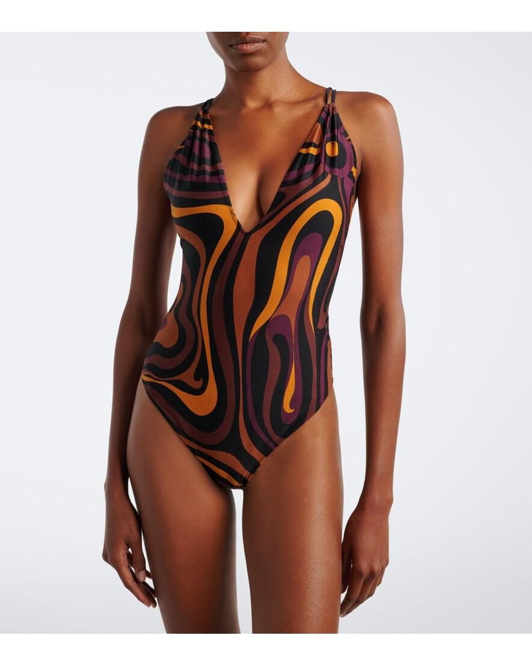 Emilio Pucci Brown Marmo Swimsuit