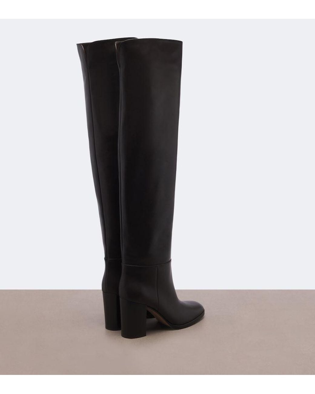 Gianvito Rossi Black Leather Over-The-Knee Boots
