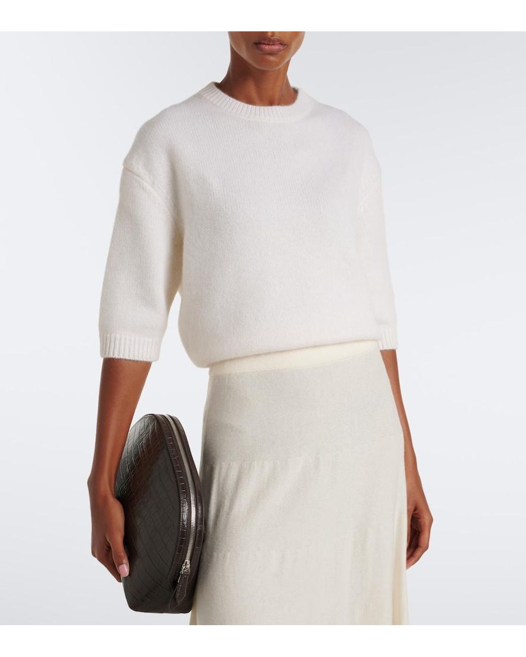 arch4 White Jackie Cashmere Sweater