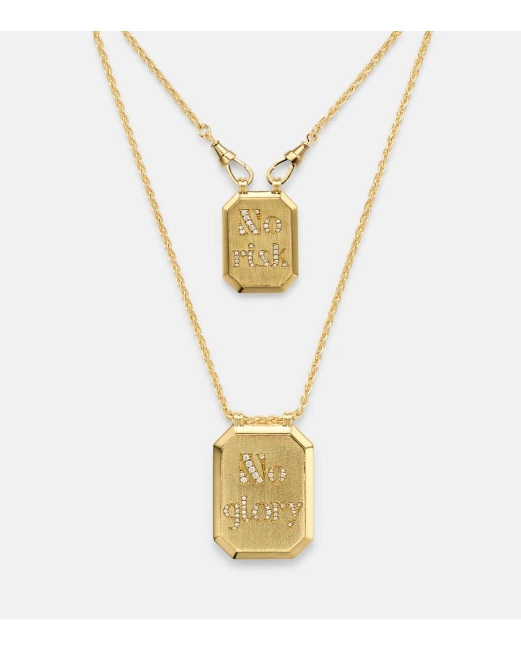 Marie Lichtenberg White No Risk No Glory 18Kt Necklace With Diamonds