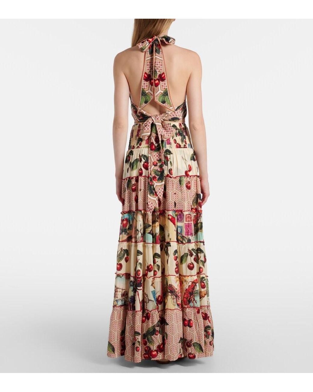Camilla Red Notes From The Road Printed Silk Maxi Skirt