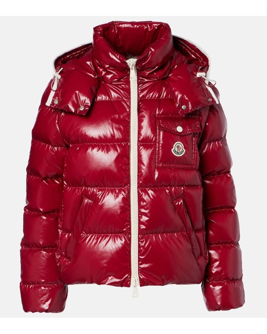 Moncler Red Andro Hooded Down Jacket