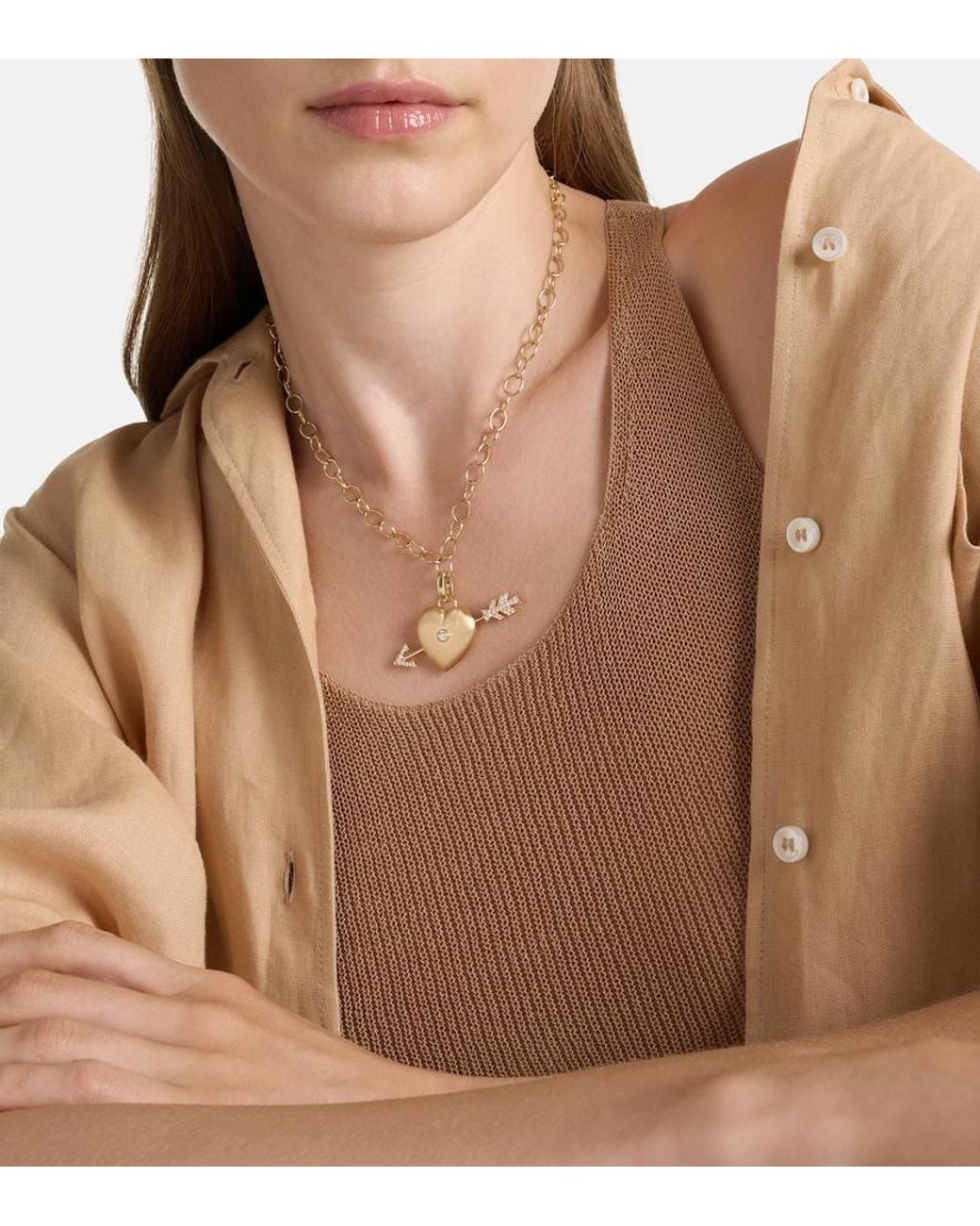 Marie Lichtenberg White Rosa 18Kt Necklace With Diamonds