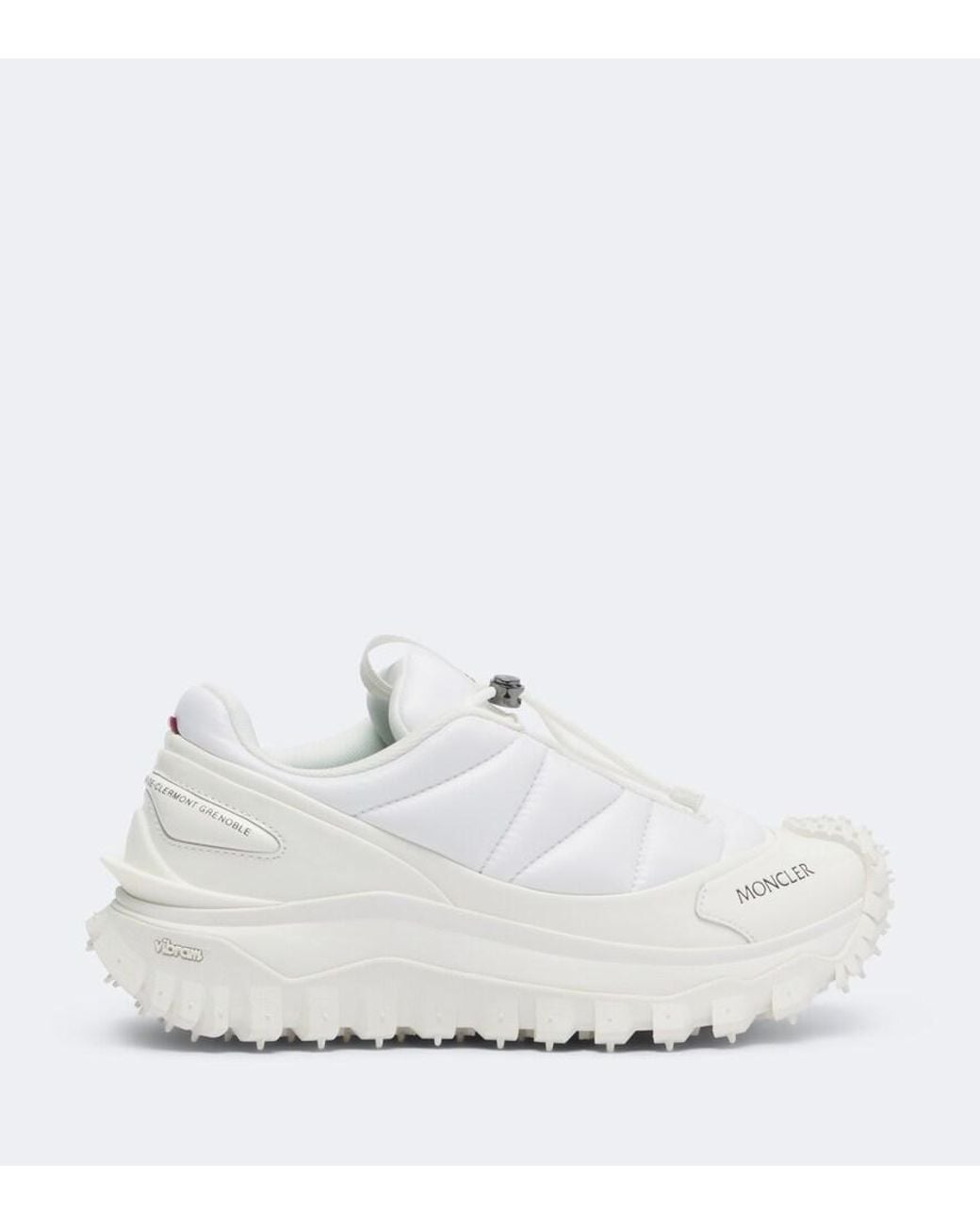Moncler White Trailgrip Puffer Leather-Trimmed Sneakers