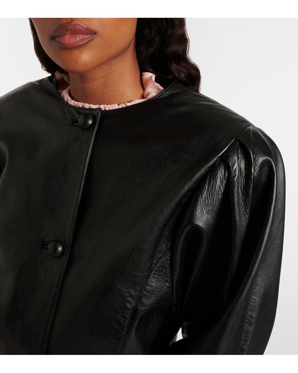 Chloé Black Cropped Leather Jacket