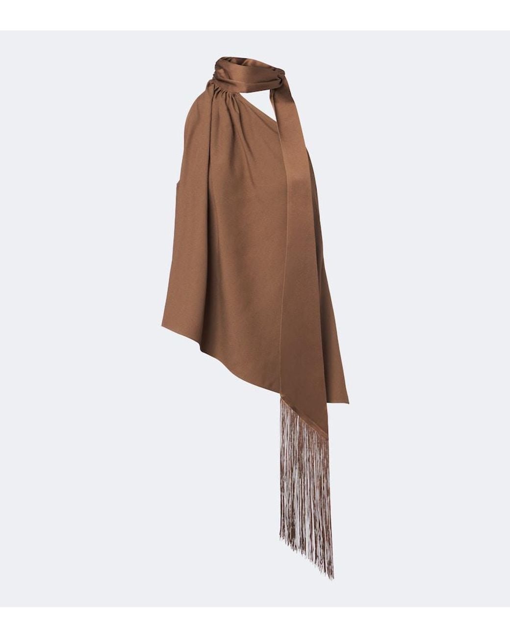 Taller Marmo Brown Astor Scarf-Detail Crepe Cady Top