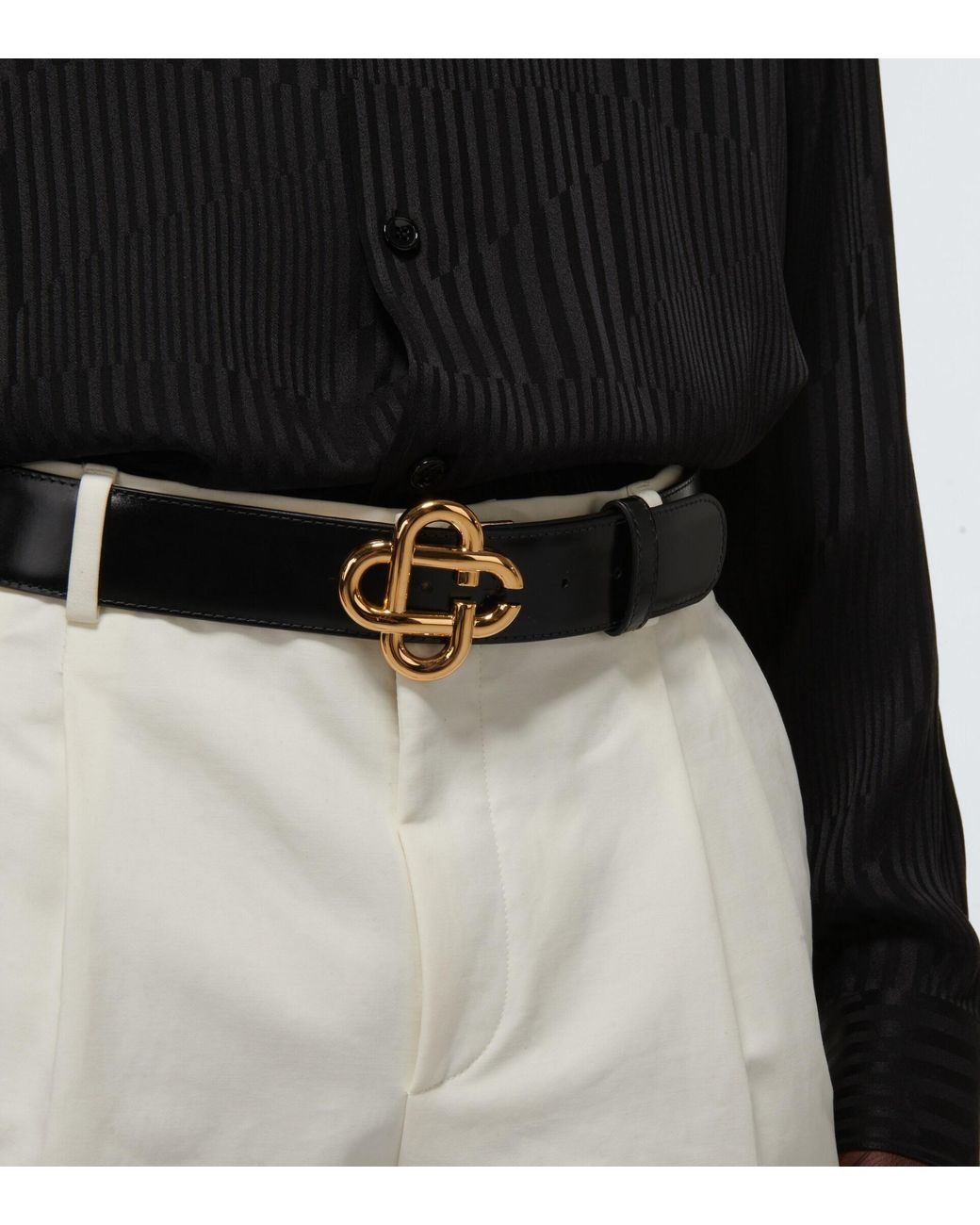 CASABLANCA Cc Buckle Belt in Black for Men | Lyst