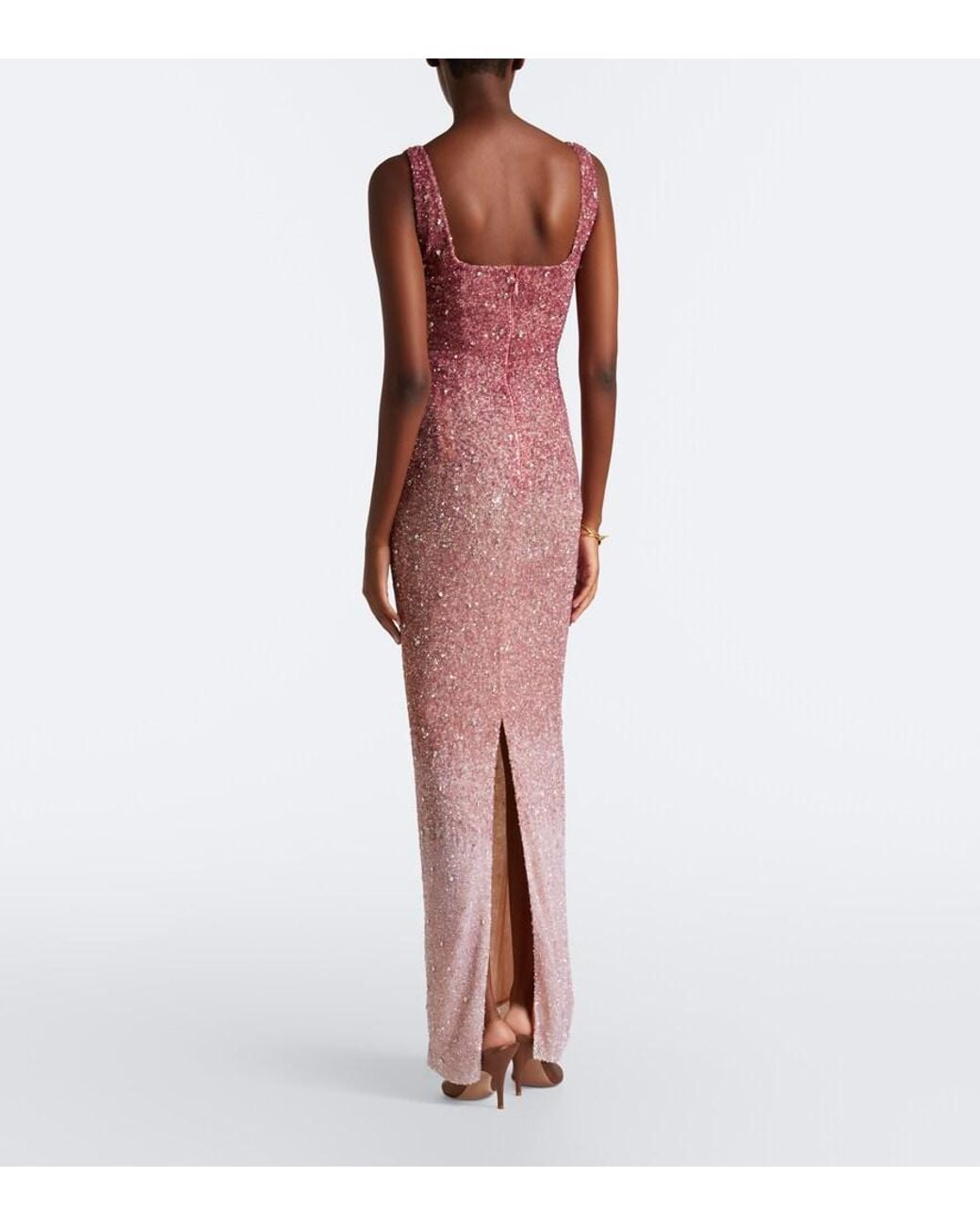 Rachel Gilbert Pink Kaity Embellished Gown