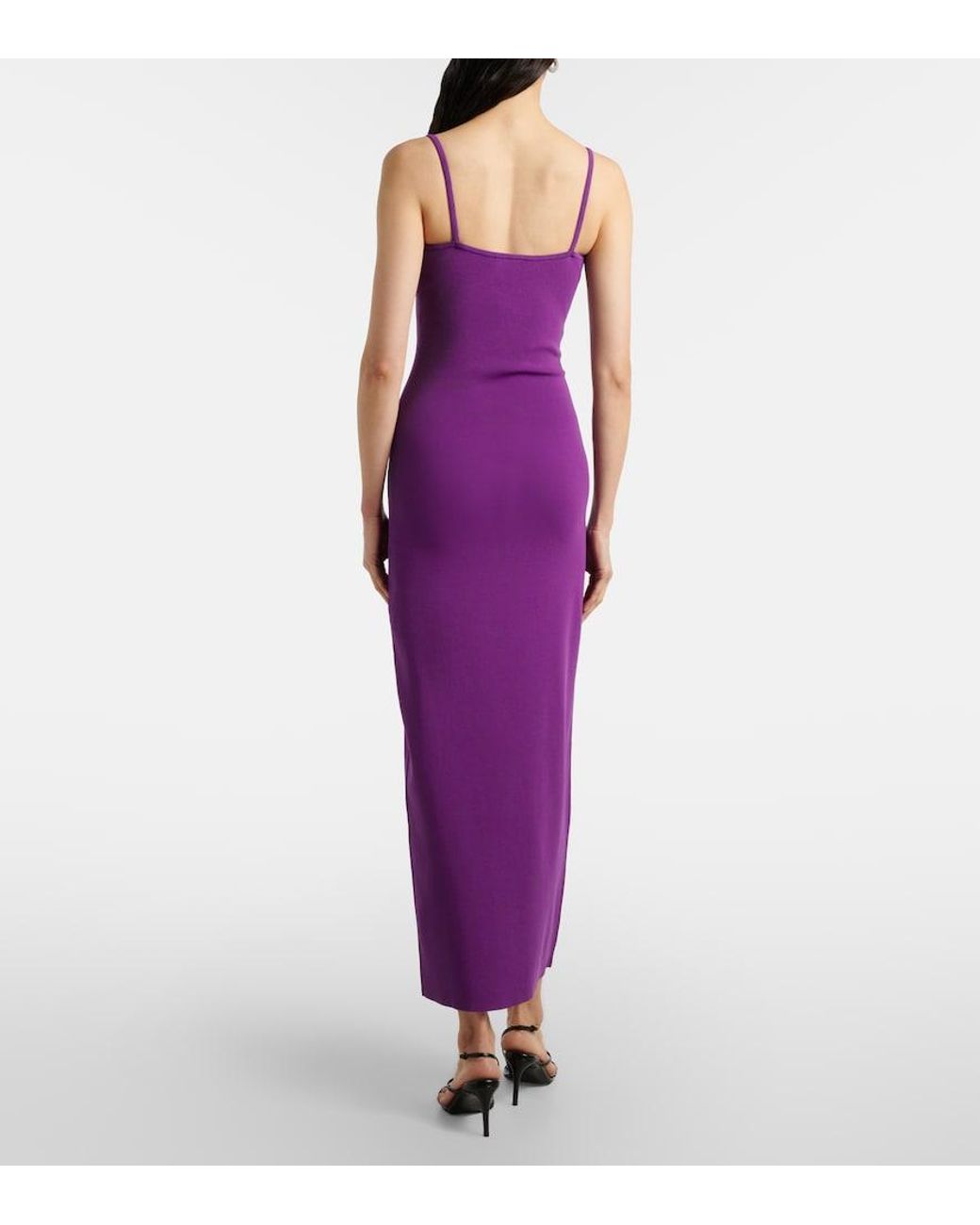 Christopher Esber Purple Salacia Cutout Embellished Midi Dress