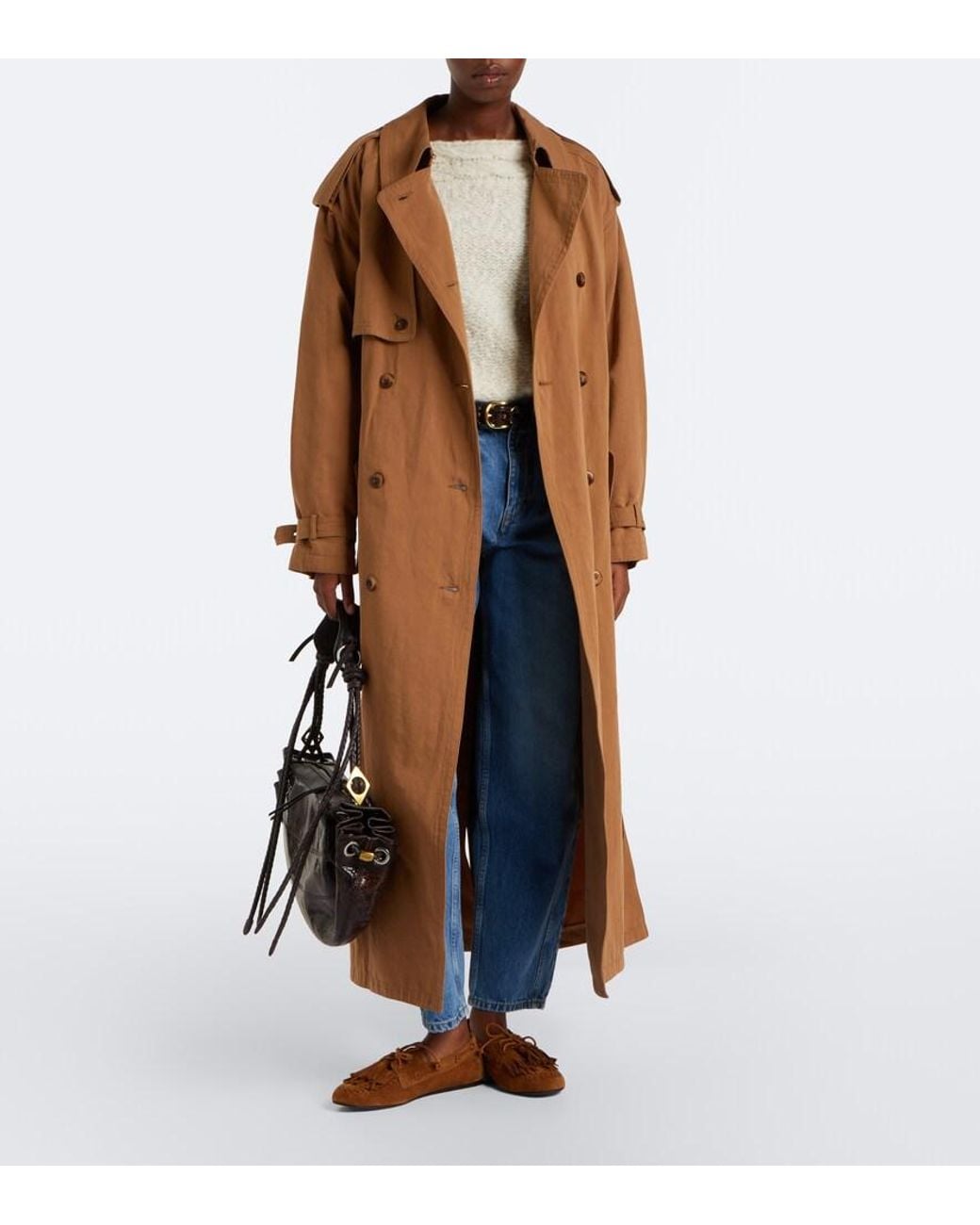 Isabel Marant Brown Fersi Fringed Suede Boat Shoes