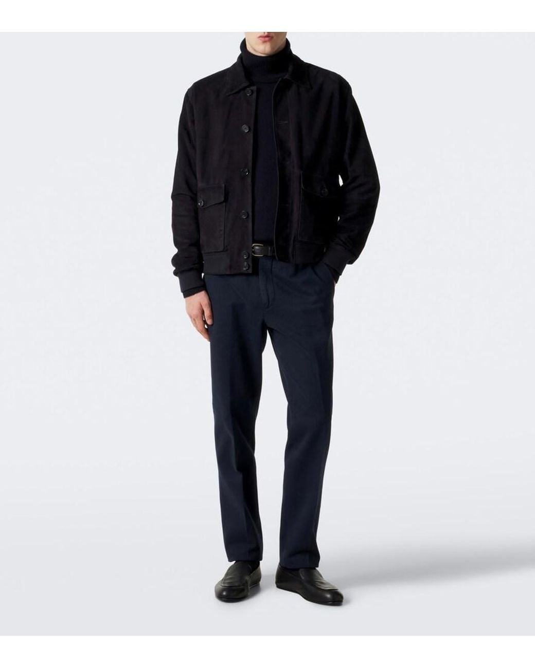 Thom Sweeney Blue Cotton Chinos for men