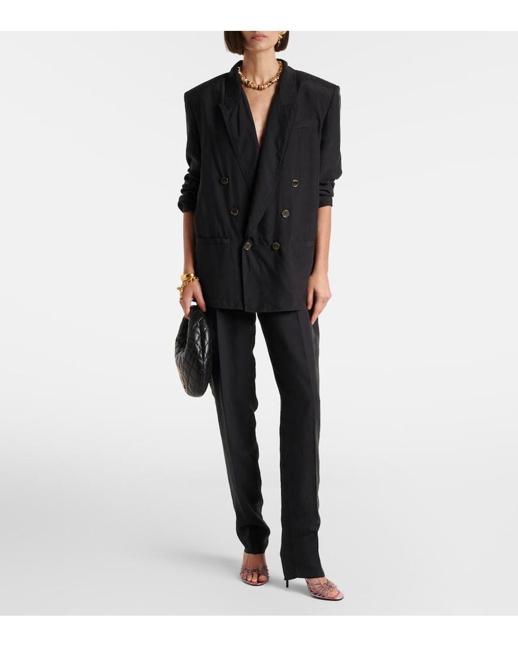 Saint Laurent Black Double-Breasted Jacket