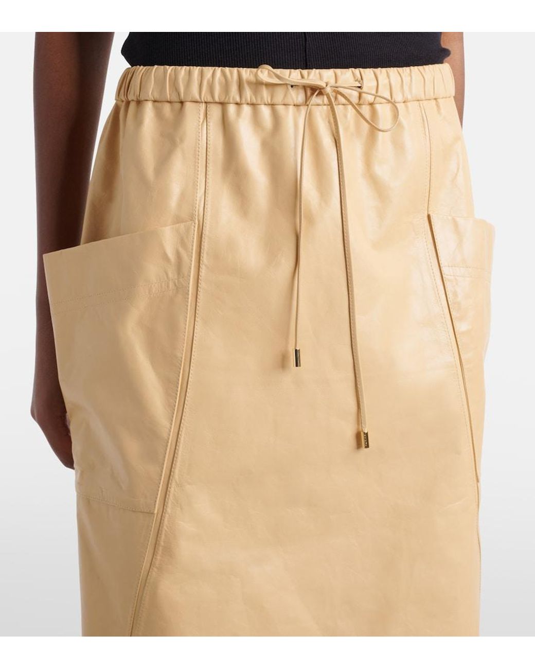 Alaïa Natural Leather Pencil Skirt