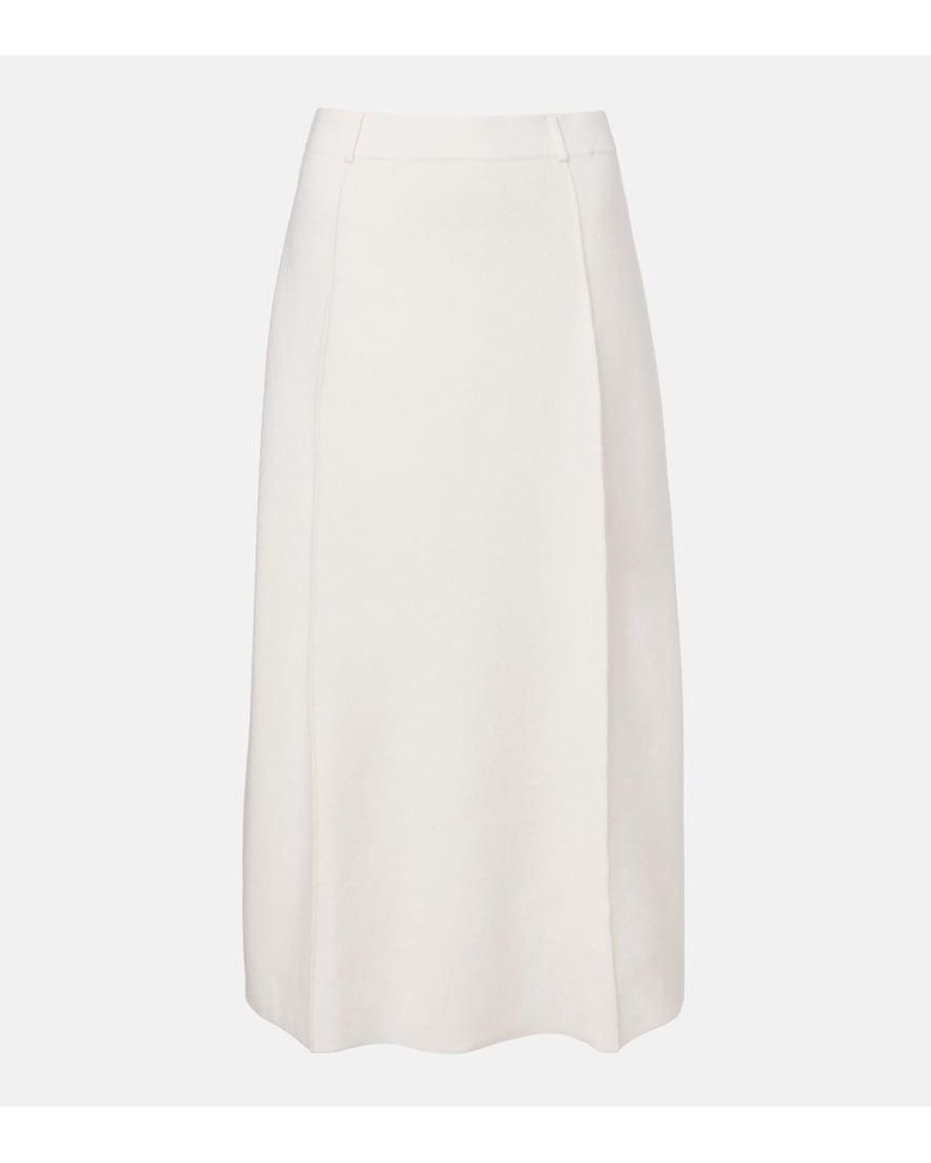 Lisa Yang White Ruthie Cashmere Midi Skirt