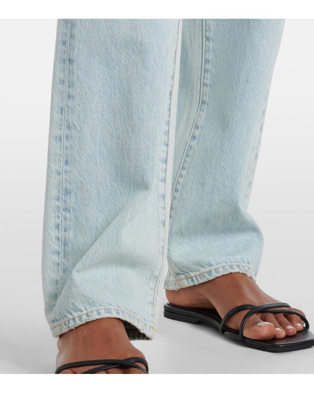 SLVRLAKE Denim Blue London High-Rise Straight Jeans