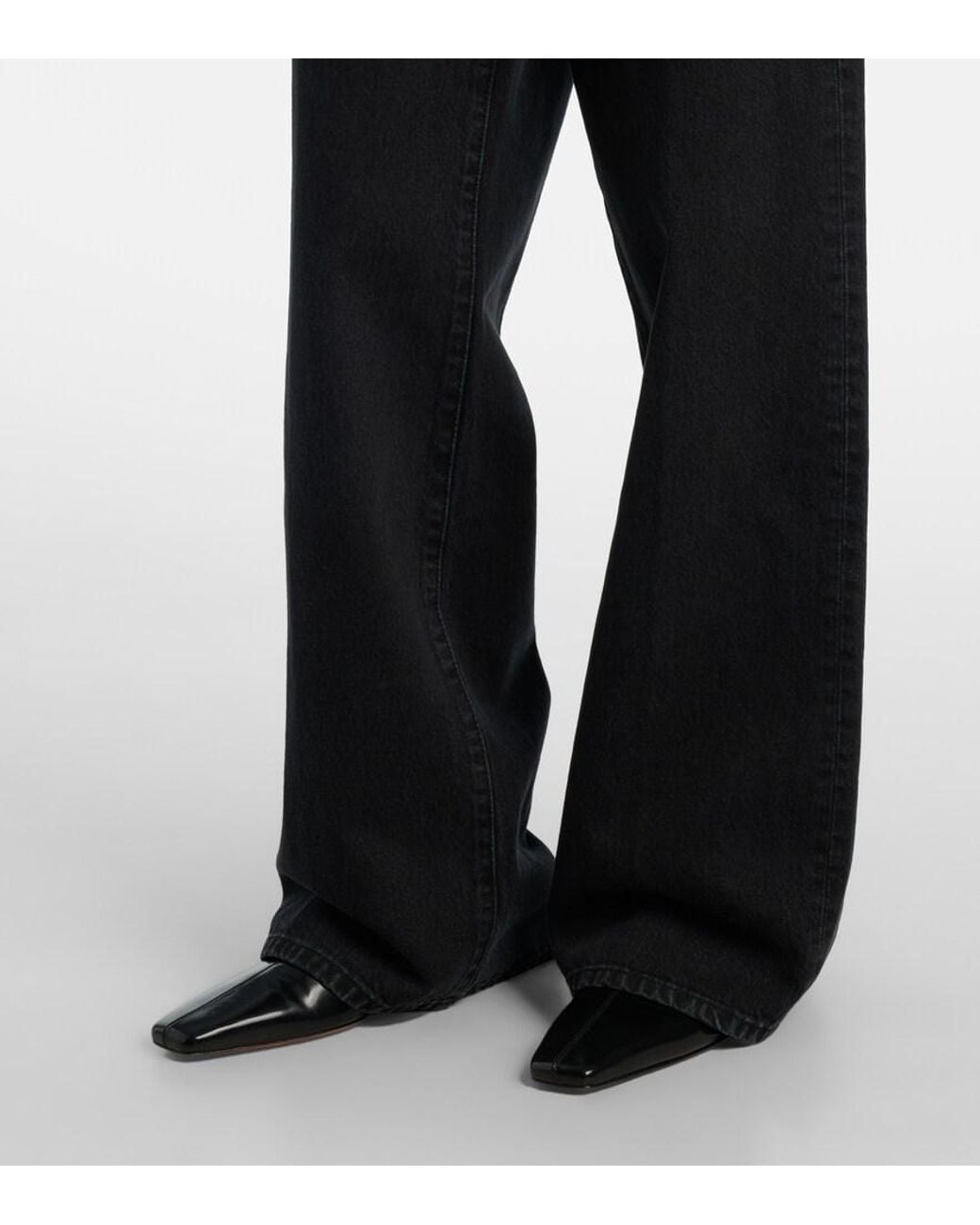 FRAME Blue Collegiate High-Rise Wide-Leg Jeans