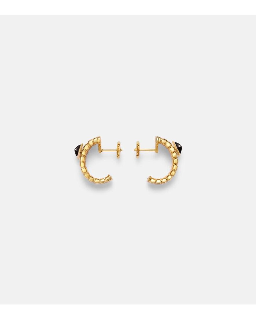 BVLGARI Metallic Tubogas 18Kt Earrings With Onyx