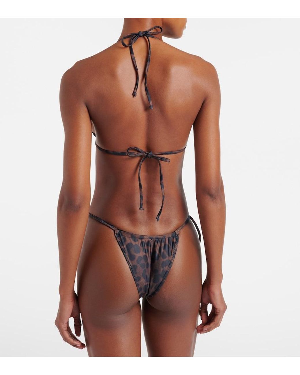 SAME Natural Beaded Printed Bikini Bottoms