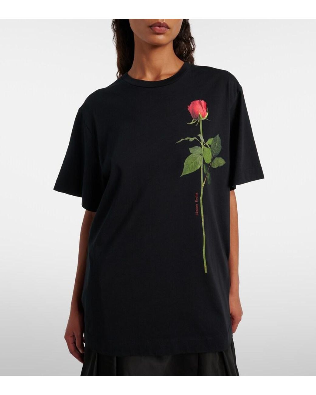 Camiseta De Jersey De Algodon Simone Rocha de color Black