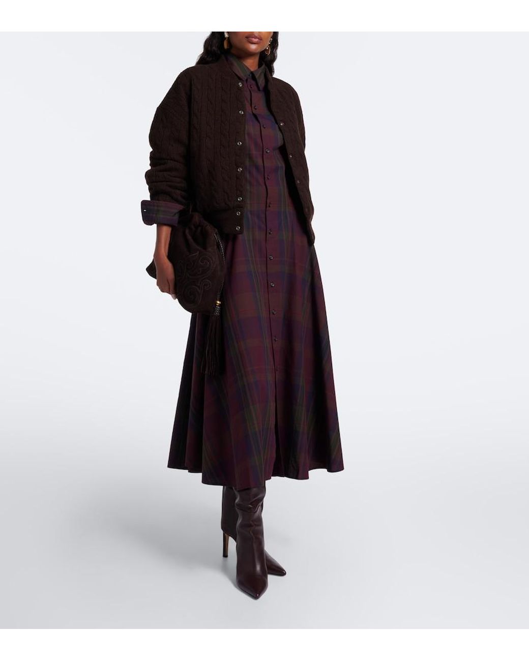Polo Ralph Lauren Black Cable-Knit Wool And Cashmere Bomber Jacket