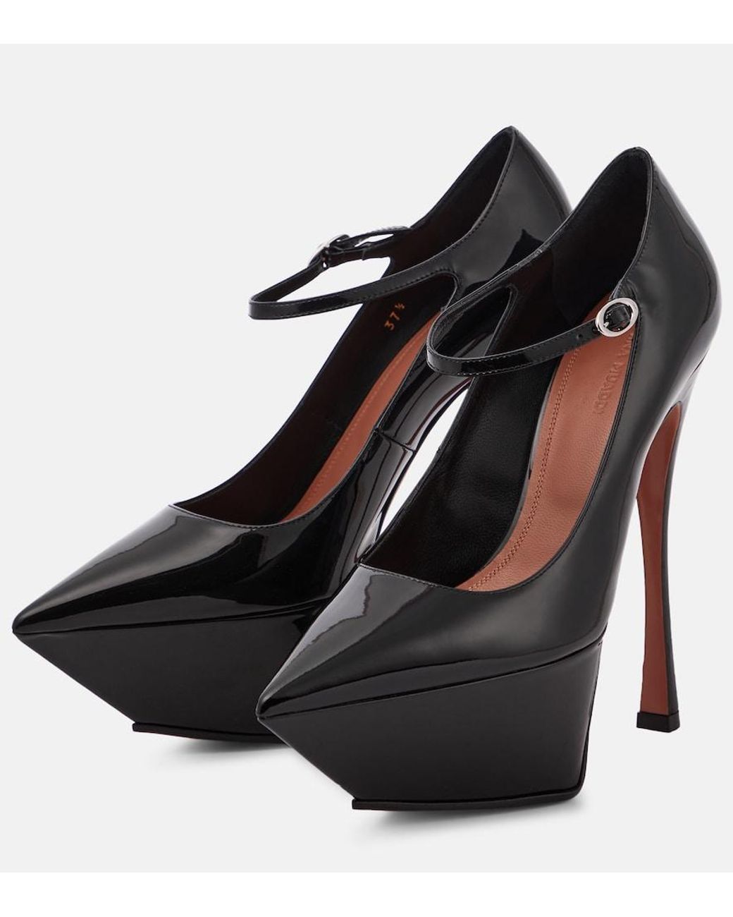 AMINA MUADDI Black Yigit Patent Leather Platform Pumps