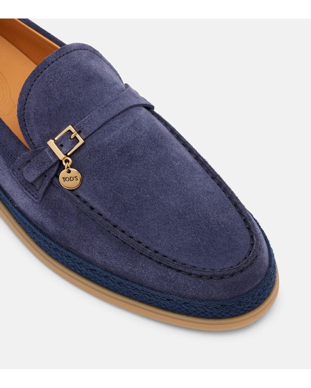 Tod's Blue Suede Loafers
